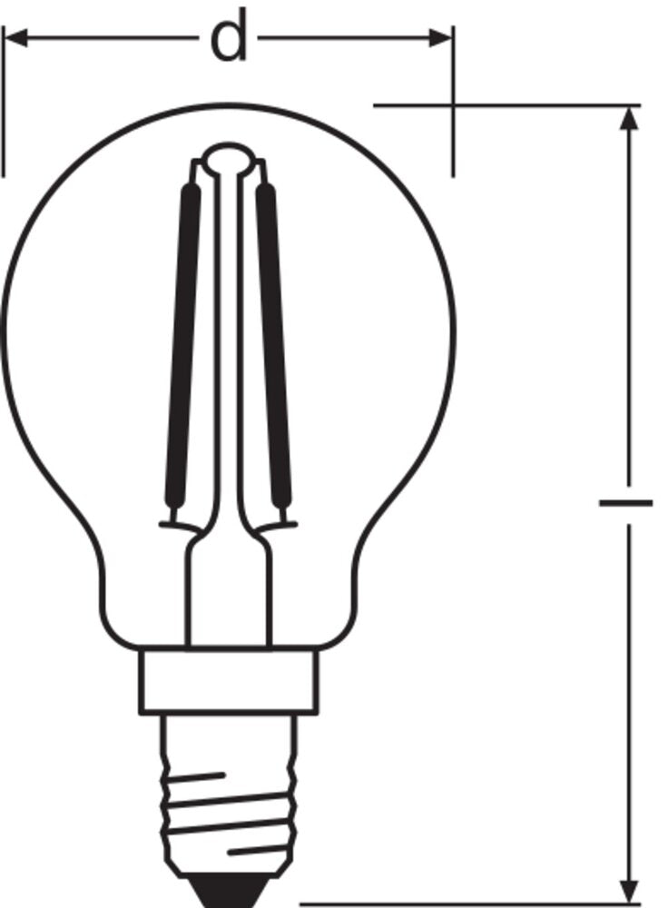 Led Classic P14 Filament Duidelijke Bol 2.5W 827 - 4099854069215 [2 Stuks]