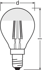 Led Classic P31 Spiegelkroon 4W E14 Zilver 827 - 4099854070037