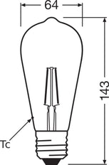Vintage 1906 LED Edison Gold E27 4W 2400K - 4099854091377