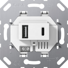 Gira USB-voeding 2-poorts wandcontactdoos type A/C wit - 234900