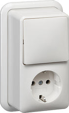 Gira Combischakelaar Contactdoos Wit Opbouw - 017611