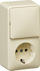 Gira Combischakelaar Contactdoos Verticale Montage Crème Wit - 017612