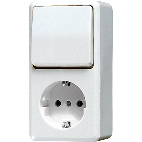 JUNG AP600 Combinatieschakelaar Stopcontact RA Alpin Wit - 676AWW