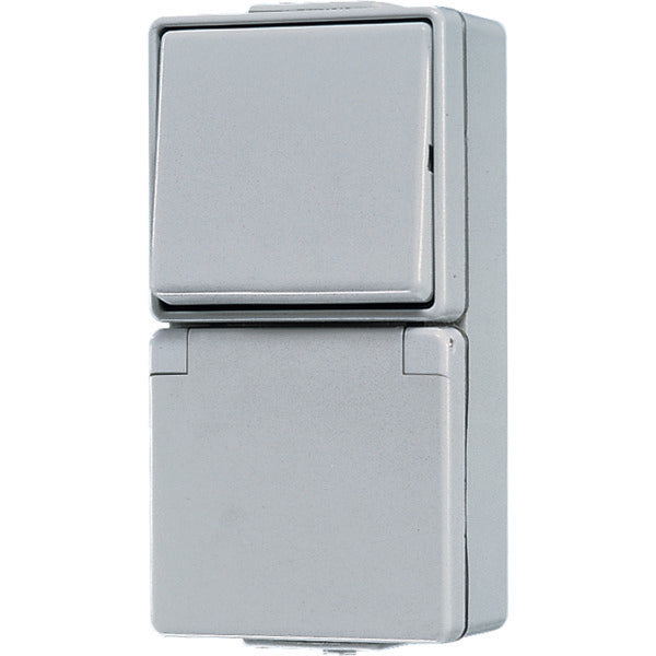 Jung WG600 combinatieschakelaar met contactdoos RA - 676W