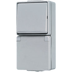 Jung WG600 combinatieschakelaar met contactdoos RA - 676W