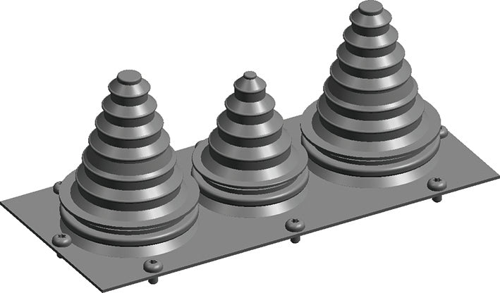 ABB aluminium flensplaat met 3 kabelsteunkokers - 2CPX046609R9999