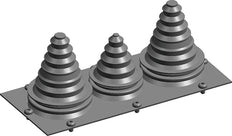 ABB aluminium flensplaat met 3 kabelsteunkokers - 2CPX046609R9999