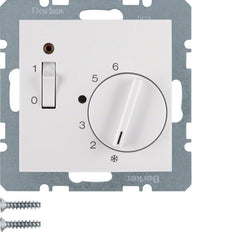 Hager Berker kamerthermostaat met verbreekcontact LED schakelaar - 20301909