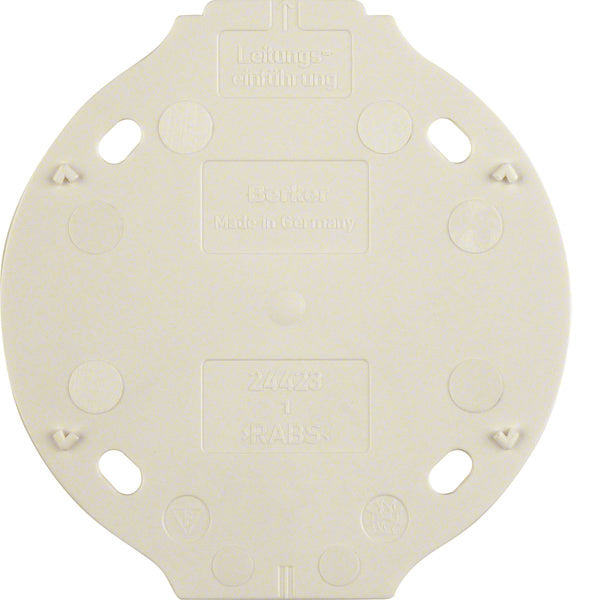 Hager Berker 1930 Self-Extinguishing Base Plate 1 Gang Polar White - 133119