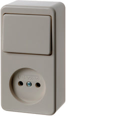 Hager Berker Combinatieschakelaar Contactdoos Zonder Massacontact Wit Oppervlak - 61673640