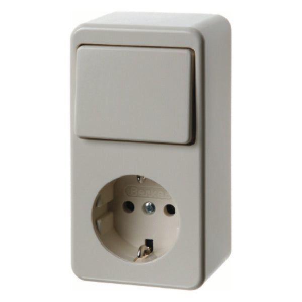 Hager Berker Combischakelaar met wandcontactdoos wit - 479640