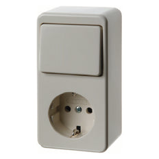 Hager Berker Combischakelaar met wandcontactdoos wit - 479640