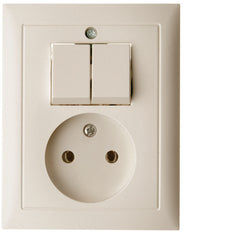 Hager Berker S.1 Serieschakelaar met 2P Stopcontact - Wit - 6143658982
