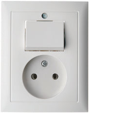 Hager Berker S.1 Polair Wit Wandcontactdoos- en Schakelaarcombinatie - 6143668989