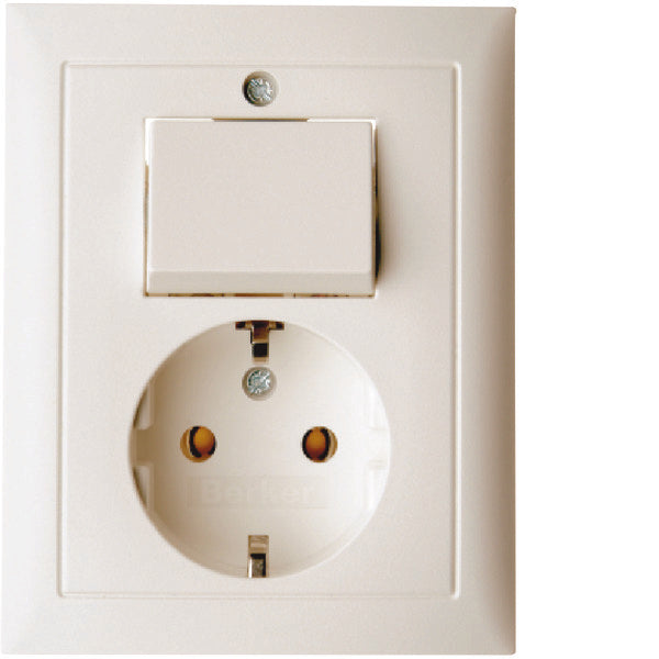Hager Berker S1 Combinatieschakelaar wandcontactdoos met afdekplaat - 6143568942