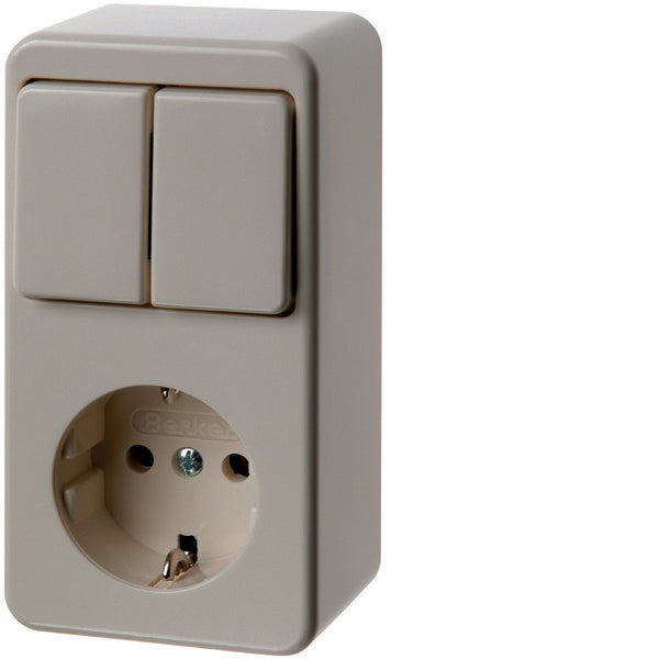 Hager Berker Opbouwcombinatieschakelaar en wandcontactdoos - 61479440