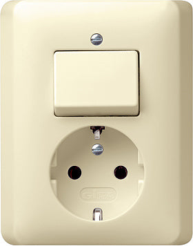 Gira Standaard 55 Combo Wandcontactdoos Inbouw Cream Wit - 017601