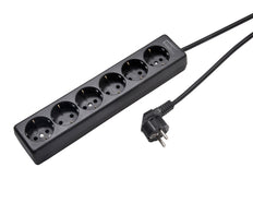 Martin Kaiser 6-Way Right Angle Socket With 5m Cable Black - 1060ZL5-15W/SW