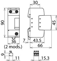 DEHN DB M 1 255 FM DEHNBLOC M FM Bliksemafleider - 961125