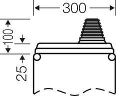 MI FP 70 Kabelinvoerflens met Tule 1x72mm WM2 300mm - Mi FP 70