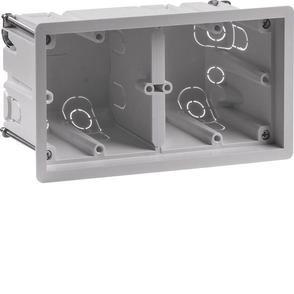 Hager Berker 2 Gang Wandcontactdoos Voor Inbouw Lichtgrijs - 18721020
