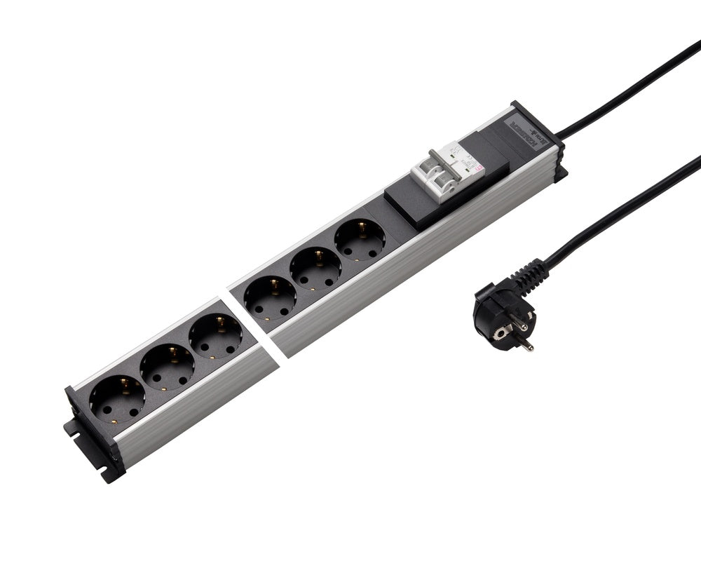 Martin Kaiser 6-voudige stekkerdoos met 10A stroomonderbreker 3M kabel - 1136ZL6L-SW3 [10 Stuks]