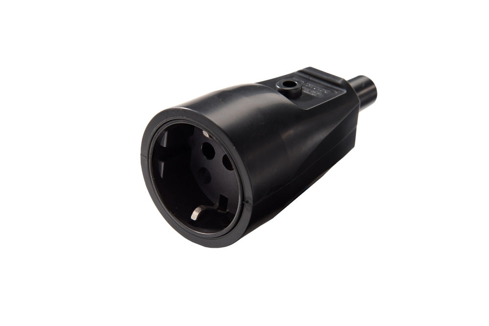 Martin Kaiser PVC Mains Socket With Earthing Contact Shutter Black - 551K/SW [20 Pieces]