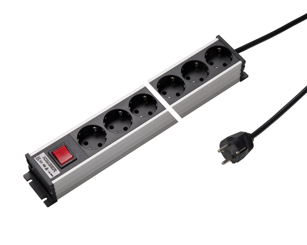 Martin Kaiser Aluminum 6-Way Power Strip With Switch And Cable - 1301KZL6SW15 [10 Pieces]