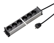 Martin Kaiser 8-Way Aluminum Power Outlet Strip Without Switch 1.5m Cable - 1302KZL8SW15 [10 Pieces]