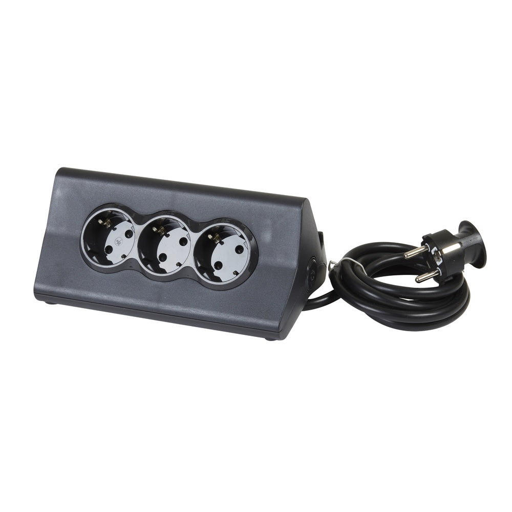 Legrand bureaublok met 3 stopcontacten - 2 USB en tablethouder zwart RA - 694811