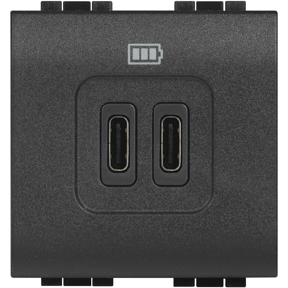 Legrand Bticino Living Light USB Charger Type C-3A-2 Anthracite - BTL4286C2