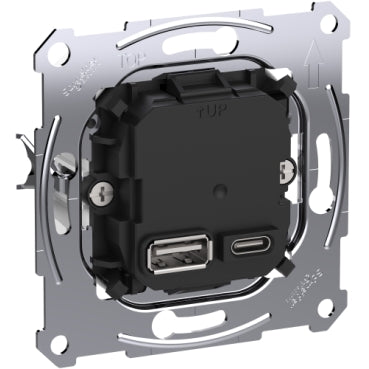 Schneider Merten USB Oplader Type A en C 45W PD - MTN4366-0120