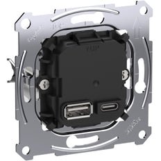 Schneider Merten USB Oplader Type A en C 45W PD - MTN4366-0120