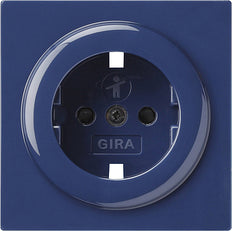 S-Color Blauw Wandcontactdoosdeksel Met Rolluik en Aarding - 092146