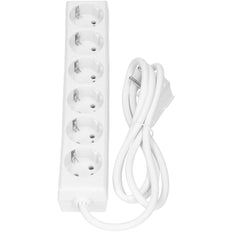 Selly 6x 230V 1,5M Witte Contactdoos Met Geaarde Stekker - 381.241S