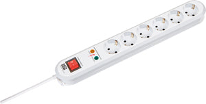 Bachmann Smart Tafelcontactdoos 6x230V Overspanningsbeveiliging 1,5m - 381.2501K