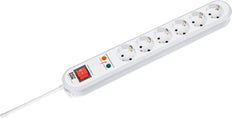 Bachmann Smart Tafelcontactdoos 6x230V Overspanningsbeveiliging 1,5m - 381.2501K