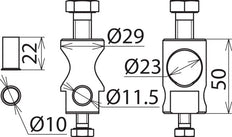 Dehn Aluminum Fixing Bolt With 11mm And 23mm Bore - 105229 [10 Pieces]
