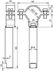Dehn Geleiderhouder Voor HVI Power D27-30mm D16 L85 V2A - 253331