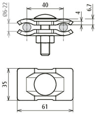 Dehn Parallelkoppeling St Blank Voor Rd 6-22mm PV 6.22 Frm10x40 Stblank - 306121