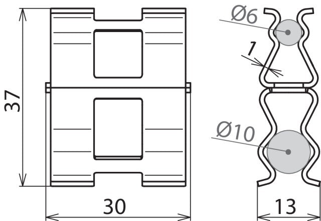 Dehn Versterkingsklem St Kaal Rd 6mm Rd 10mm - 308130 [2 stuks]