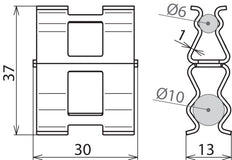 Dehn Versterkingsklem St Kaal Rd 6mm Rd 10mm - 308130 [2 stuks]