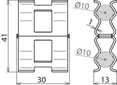 Dehn Reinforcement Clamp For Rd 10mm St Bare - 308132 [2 pieces]