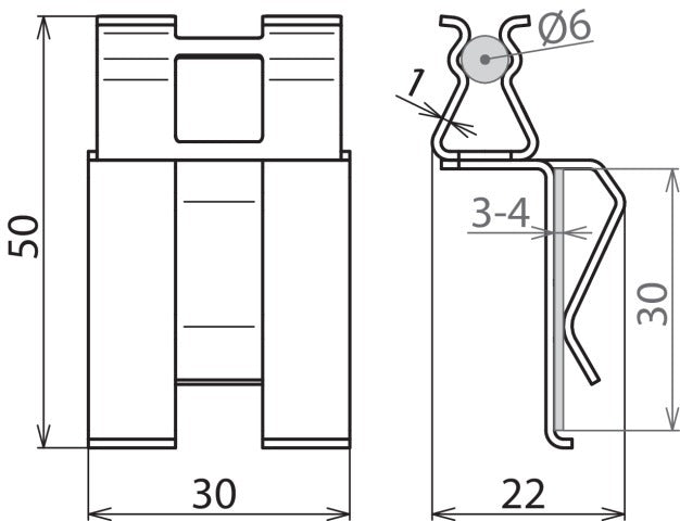 Dehn DC BK 6 FL30 Versterkingsklem Voor Rd 6mm Fl 30m - 308140 [2 stuks]