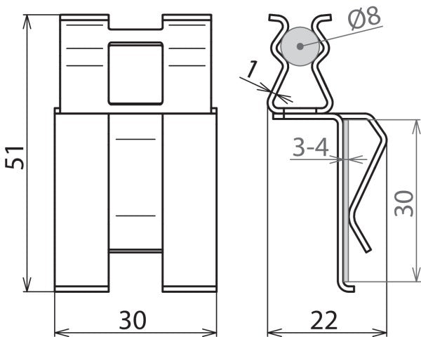 Dehnclip Versterkingsklem Voor 8mm 10mm Staal Kaal - 308141 [2 stuks]