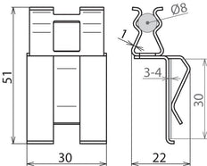 Dehnclip Versterkingsklem Voor 8mm 10mm Staal Kaal - 308141 [2 stuks]