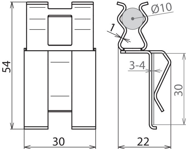 Dehn DC BK 10 FL30 STBLANK Versterkingsklem voor RD 10mm - 308142 [2 stuks]