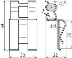 Dehn DC BK 10 FL30 STBLANK Versterkingsklem voor RD 10mm - 308142 [2 stuks]