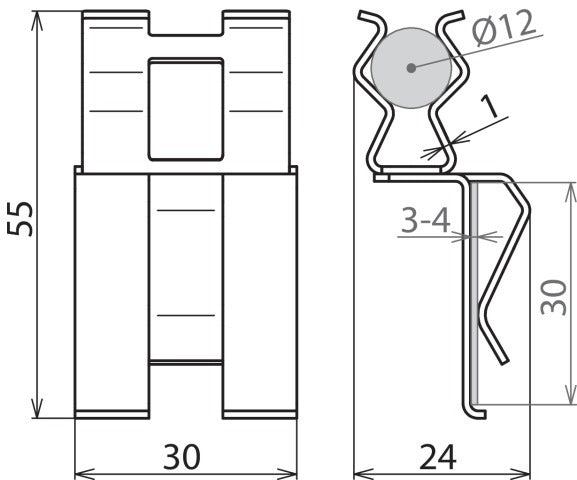 Dehn DC BK 12 FL30 STBLANK Versterkingsklem RD 12MM 10MM - 308143 [2 stuks]