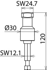 Dehn bedieningskop zeskant 24/12mm voor motoraandrijvingen - 763712